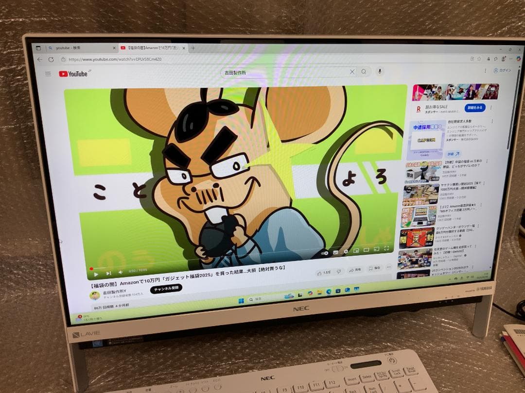 PC-DA350HAW/Win11/8GB/IPS液晶/Celeron3865U