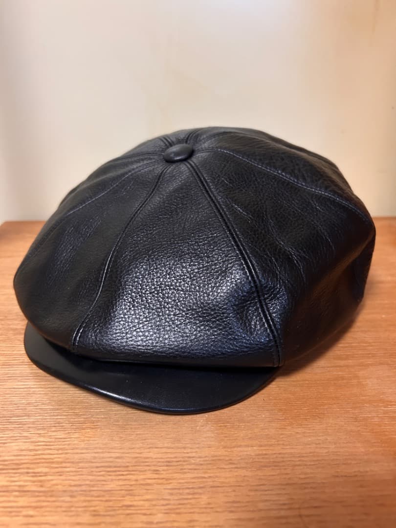 GANGSTERVILLE レザー・キャスケット / BLACK / カウハイド