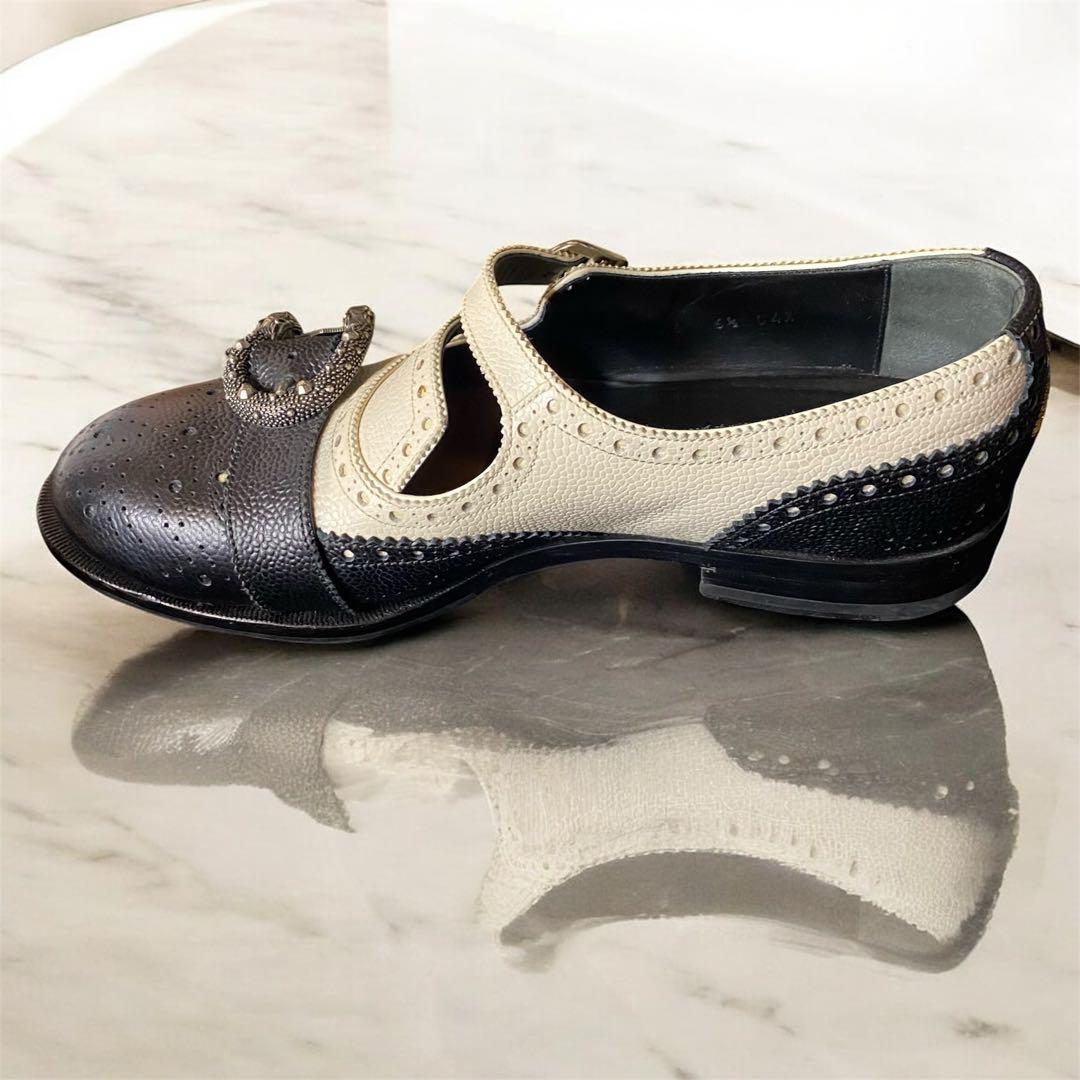 【美品✨】GUCCI グッチ ケルコアブローグモンクシューズ レザー バイカラー