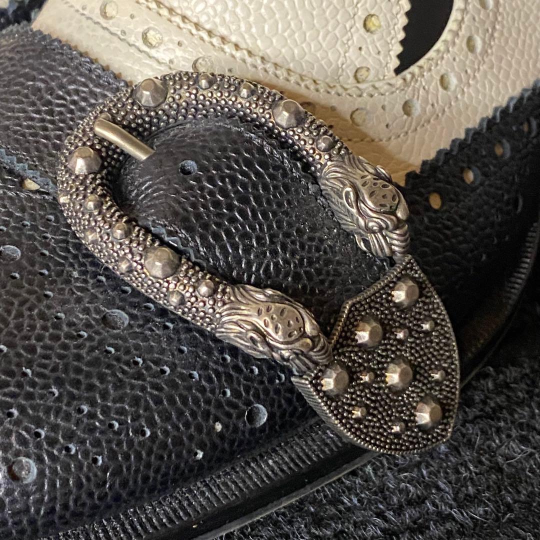 【美品✨】GUCCI グッチ ケルコアブローグモンクシューズ レザー バイカラー