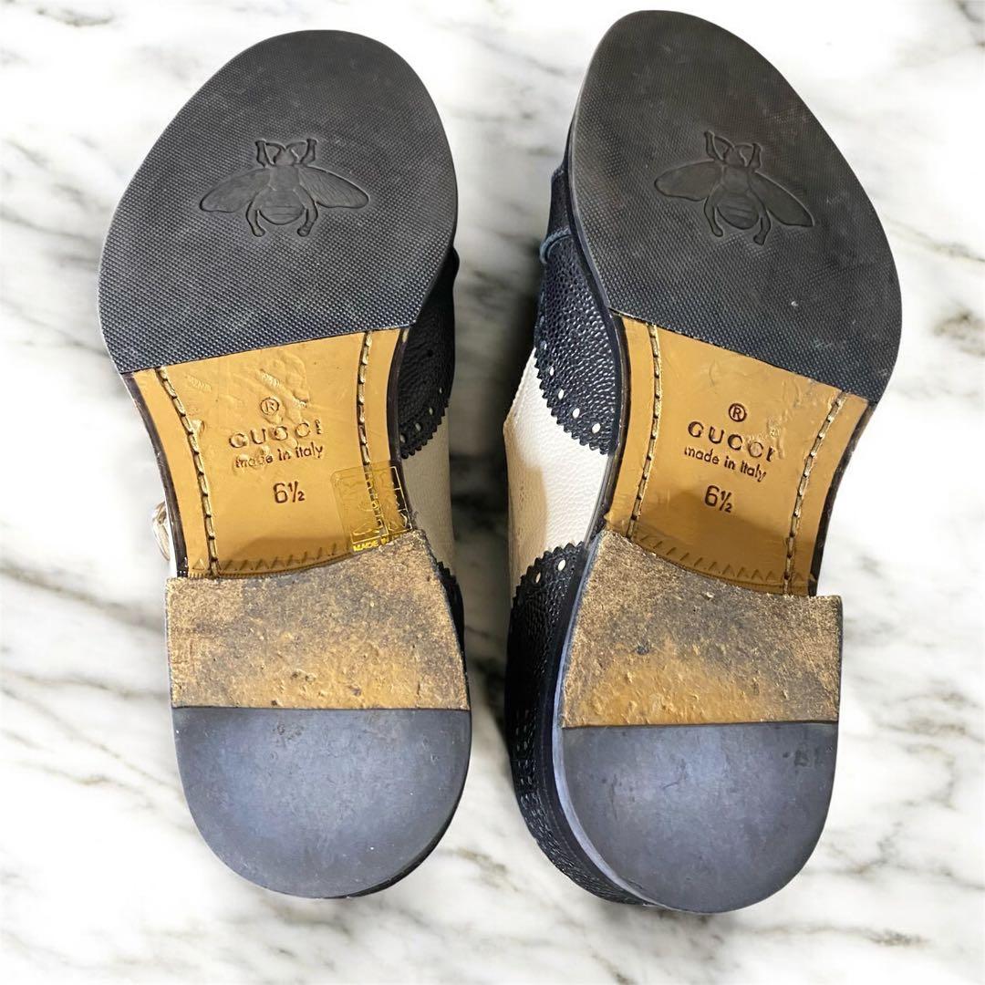 【美品✨】GUCCI グッチ ケルコアブローグモンクシューズ レザー バイカラー