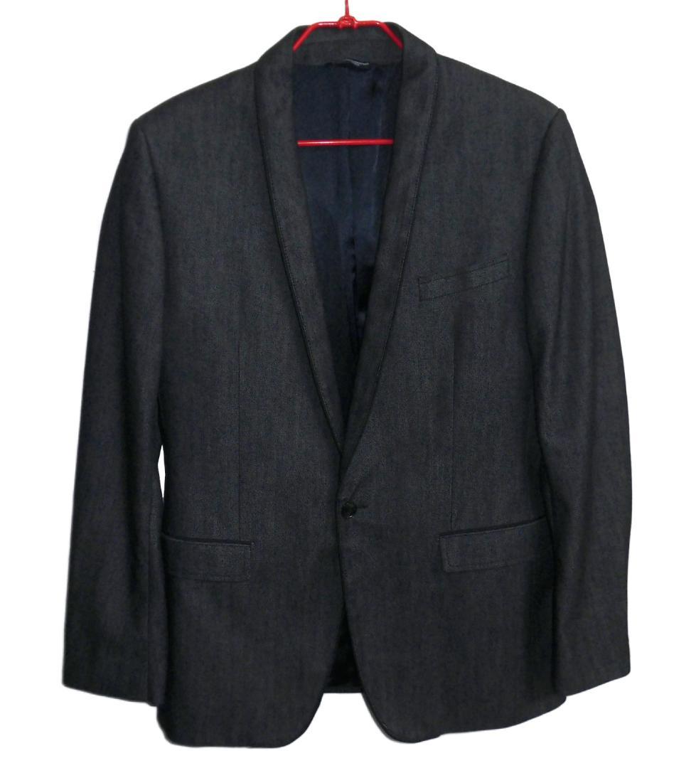 ドルチェアンドガッバーナ デニム ナローラペル 1B テーラードジャケット 48