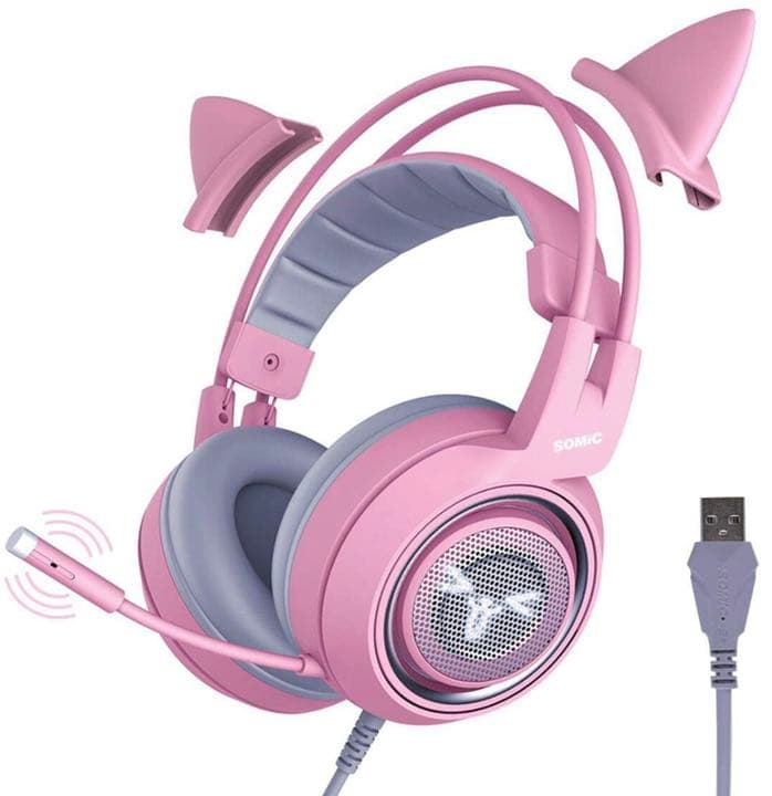 ゲーミングヘッドセット ヘッドセット 可愛いヘッドホン ゲーム用 ヘッドフォン