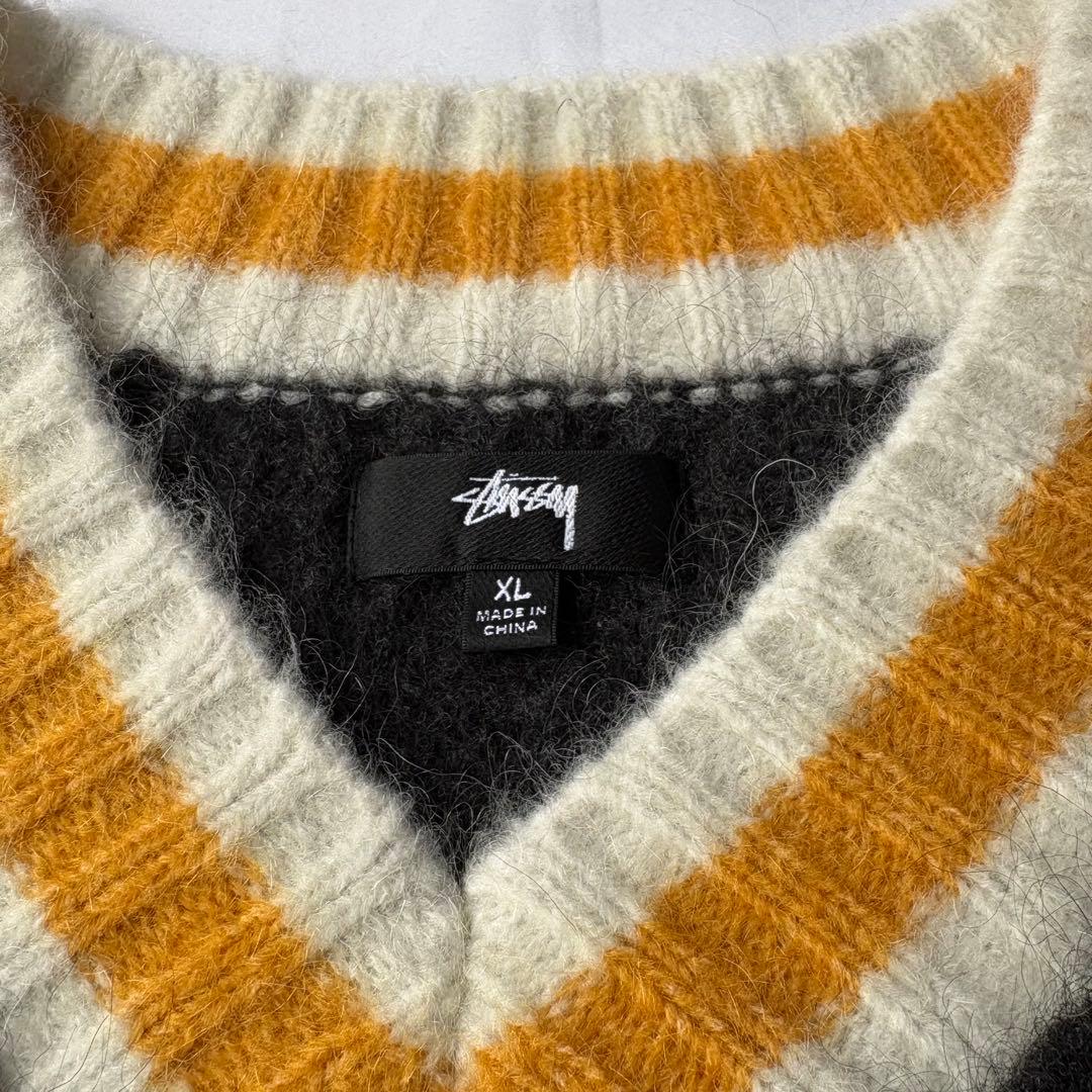 STUSSY MOHAIR TENNIS SWEATER モヘア ニット XL