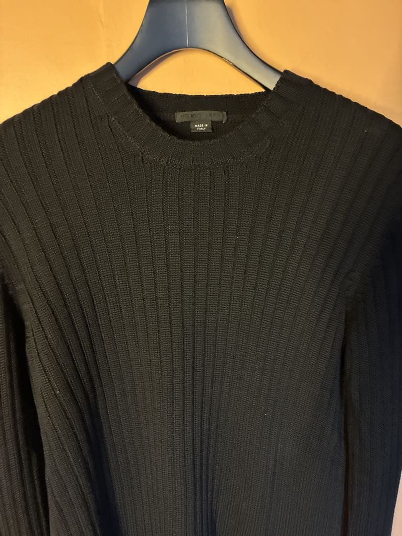 レア！ヘルムート・ラング本人期HELMUT LANG ブラックリブニット