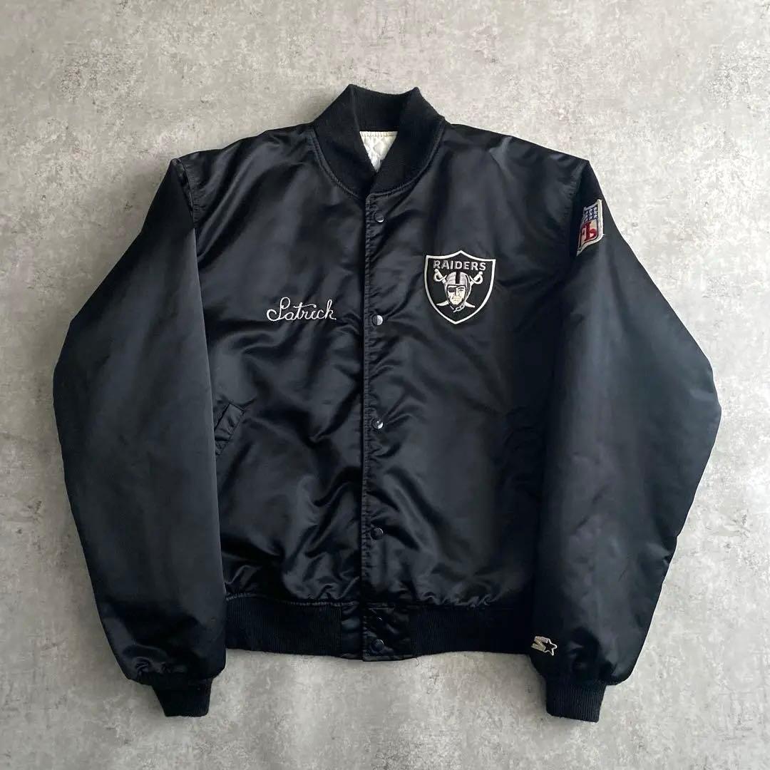 80s 90s STARTER RAIDERS スタジャン USA製 黒 XXL