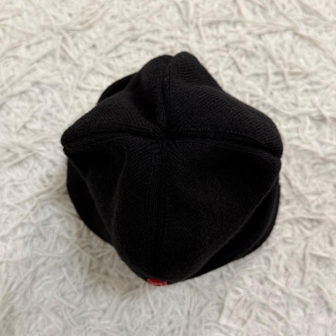 17483✨プラダスポーツ ラバーロゴ ニット帽 ウール ブラック