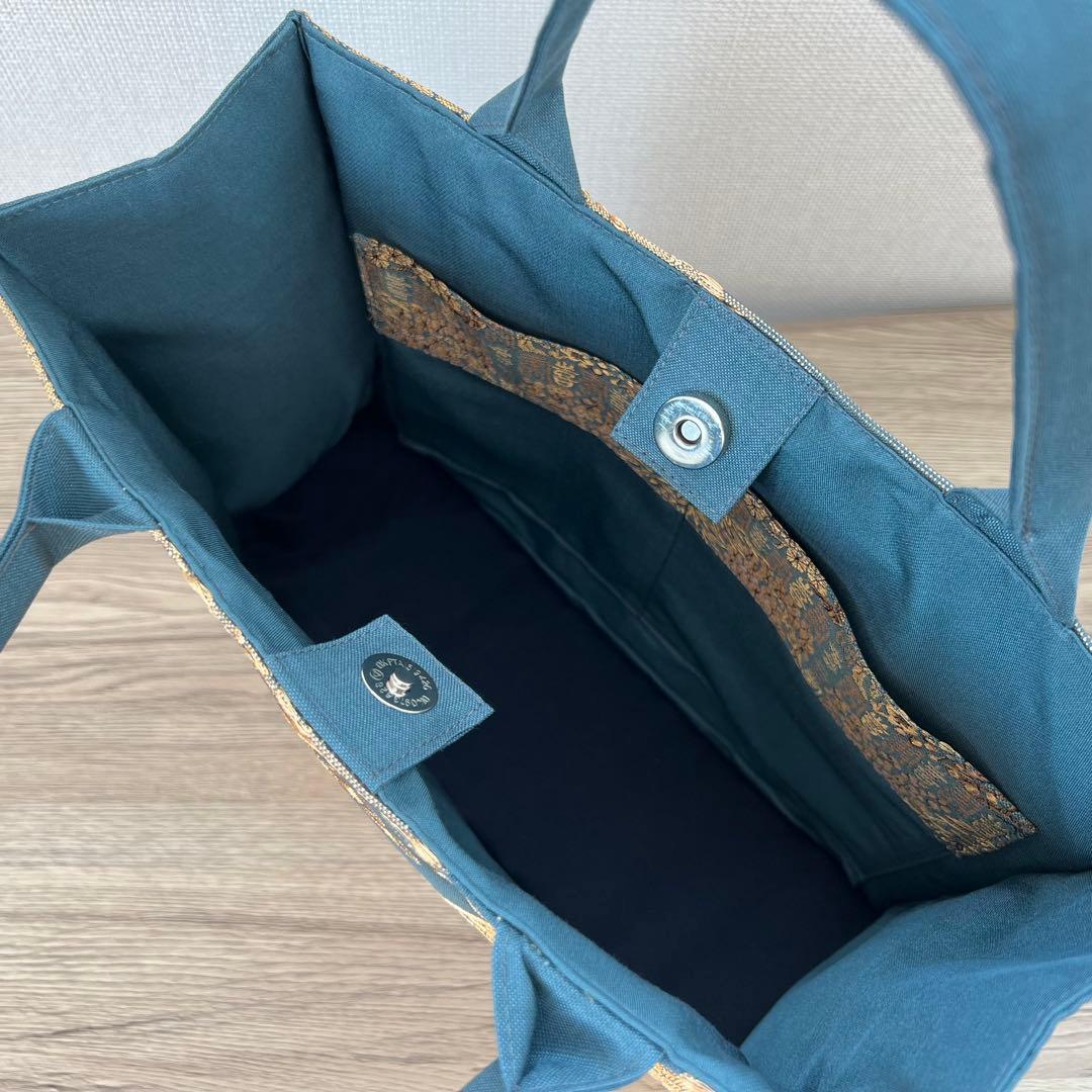 正倉院文様 金糸 袋帯 フォーマルバッグ 帯リメイク 正絹・一点もの 卒業式