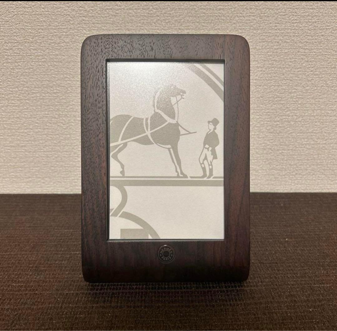 エルメス　フォトフレーム　マホガニー　ダークブラウン　写真立て