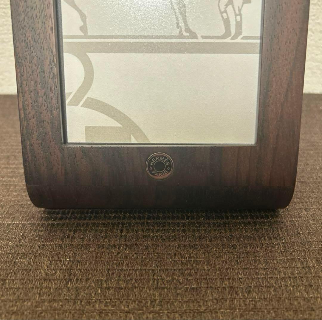 エルメス　フォトフレーム　マホガニー　ダークブラウン　写真立て