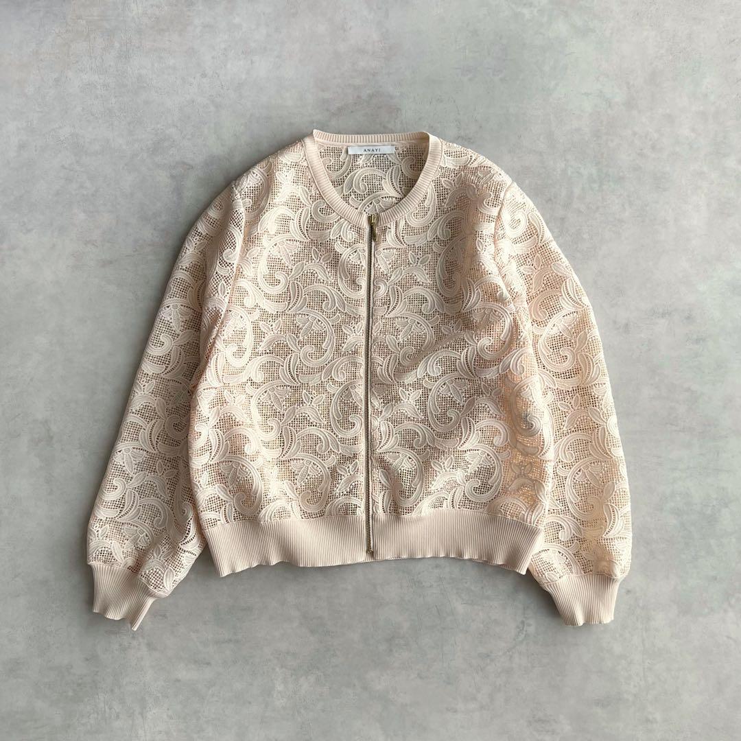 ANAYI レースブルゾン アナイ　ピンクベージュ　2024SS 38