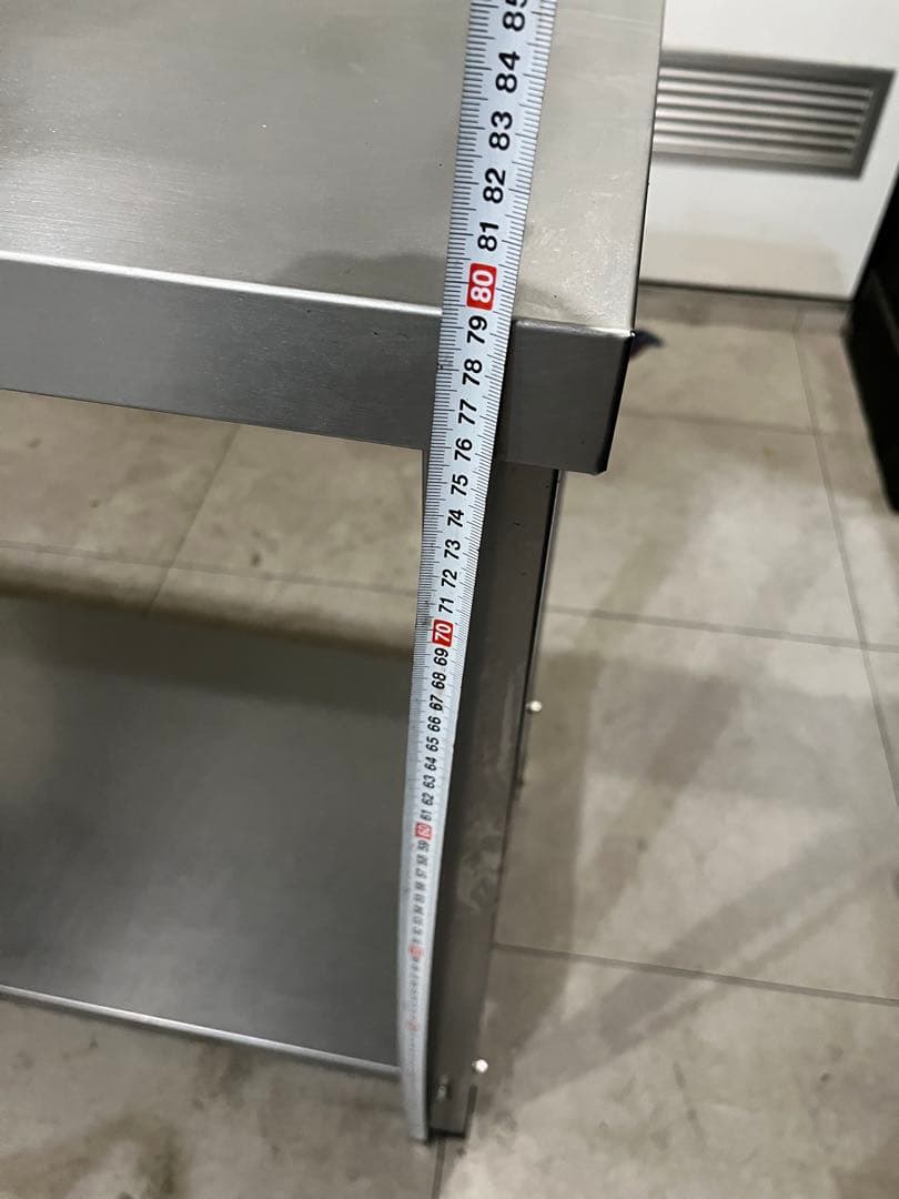 ステンレス製作業台 2段棚付き W120 x D 45xH80cm