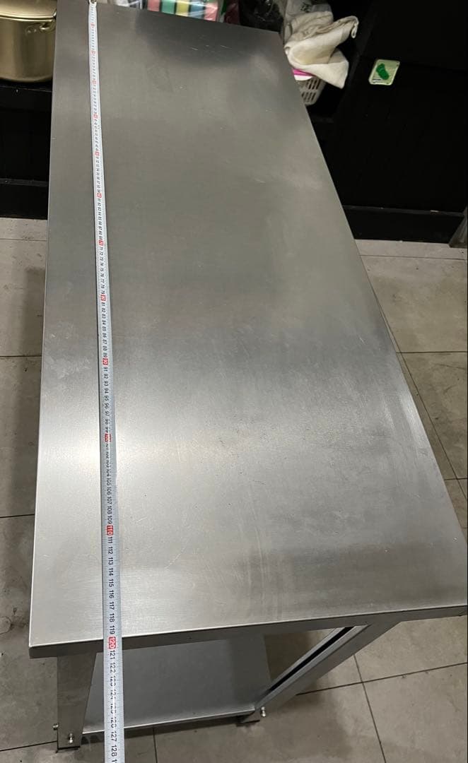 ステンレス製作業台 2段棚付き W120 x D 45xH80cm