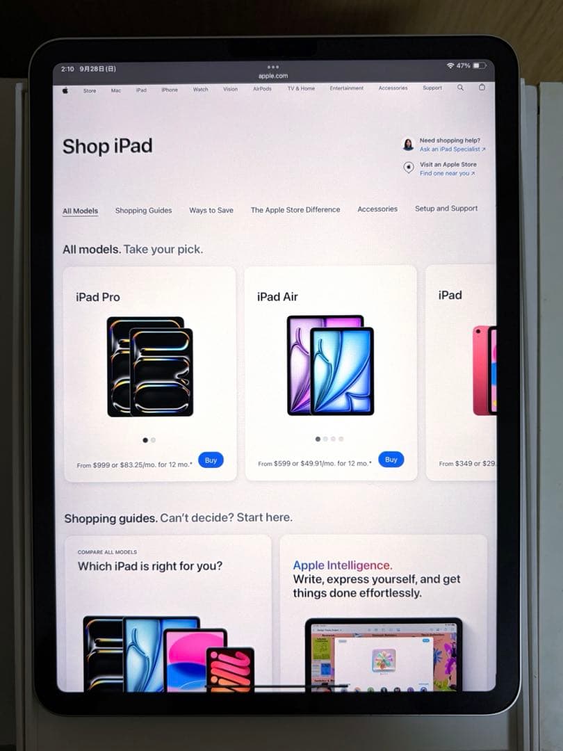 iPad Pro 11インチ第3世代M1チップ256GBシルバーWi-Fiモデル