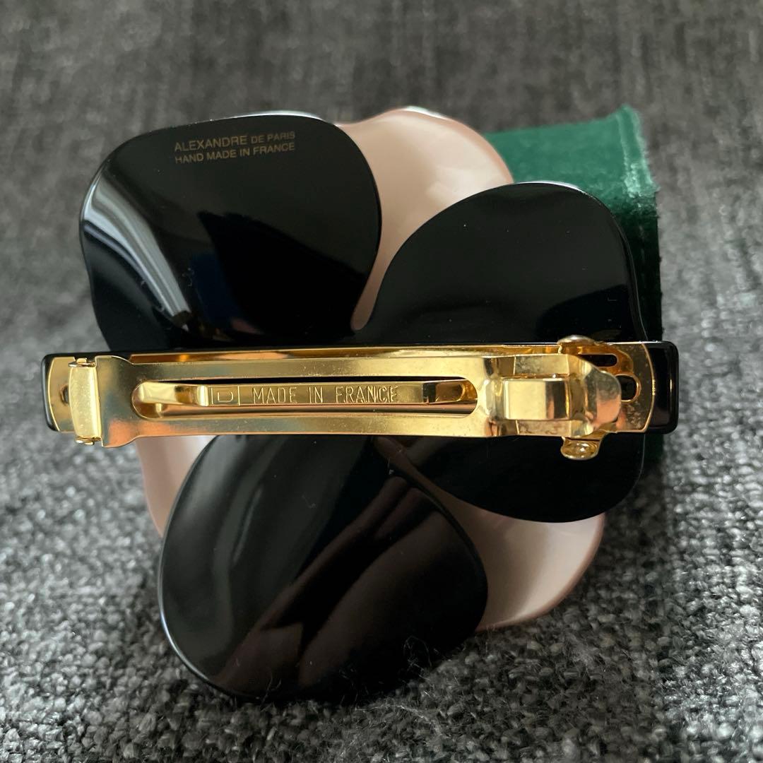 リル美品 フランス製 アレクサンドルドゥパリ カメリア花 バレッタ