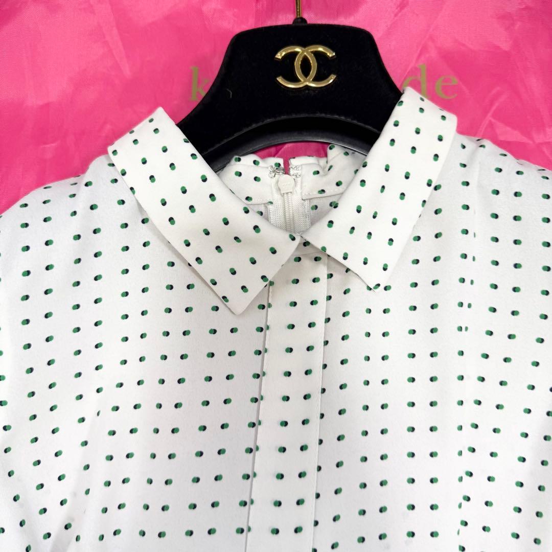 【極美品✨】アナイ ピンドットプリント袖ギャザーワンピース　2023年　36