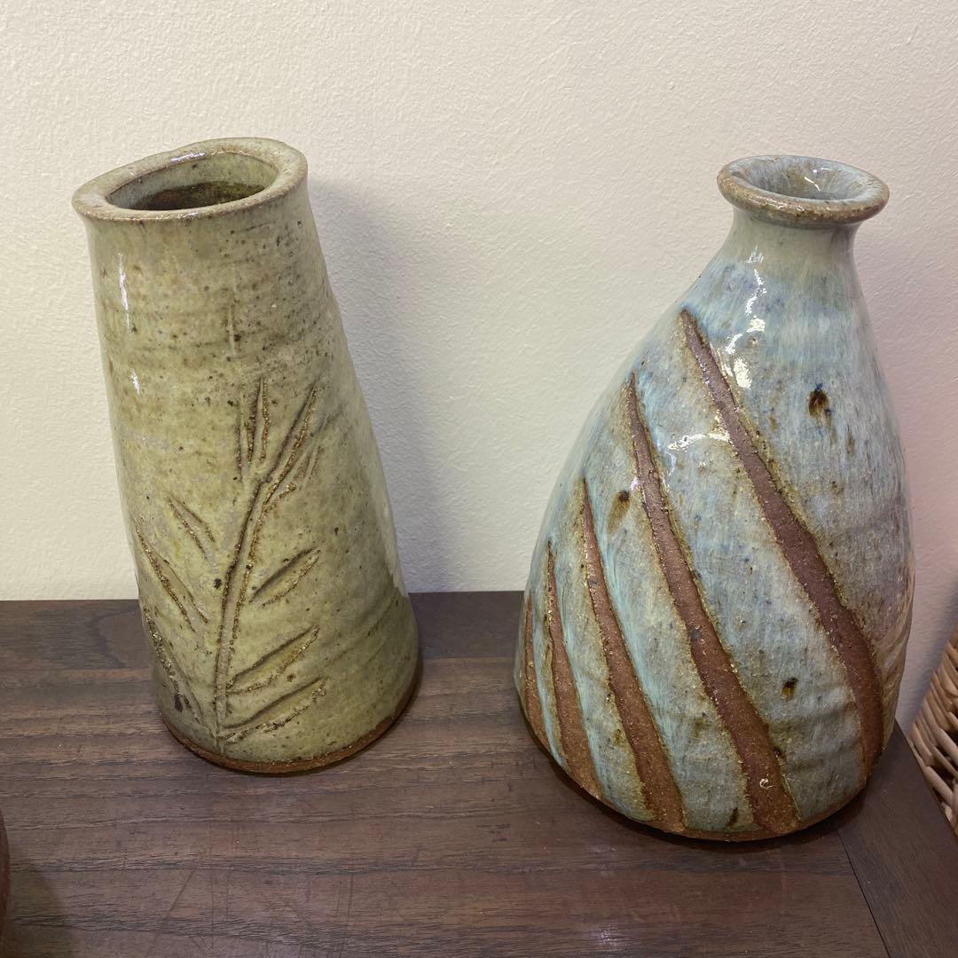 上野焼　花瓶　一輪差し　日本工芸会正会員、「高鶴淳一」氏作品 9点まとめ売り