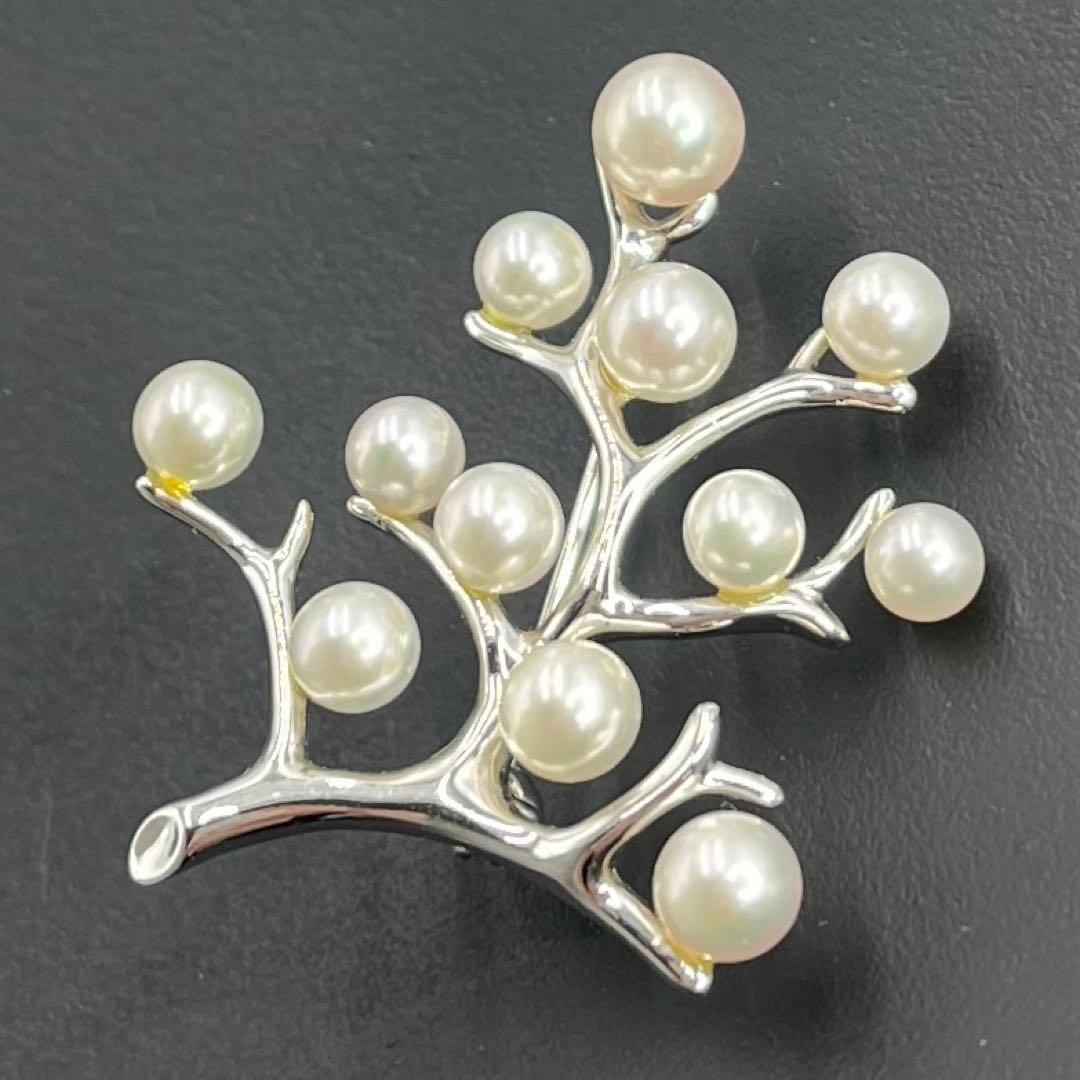 美品 MIKIMOTO パール ブローチ 幸福の木 アコヤ 真珠 パーティ 人気