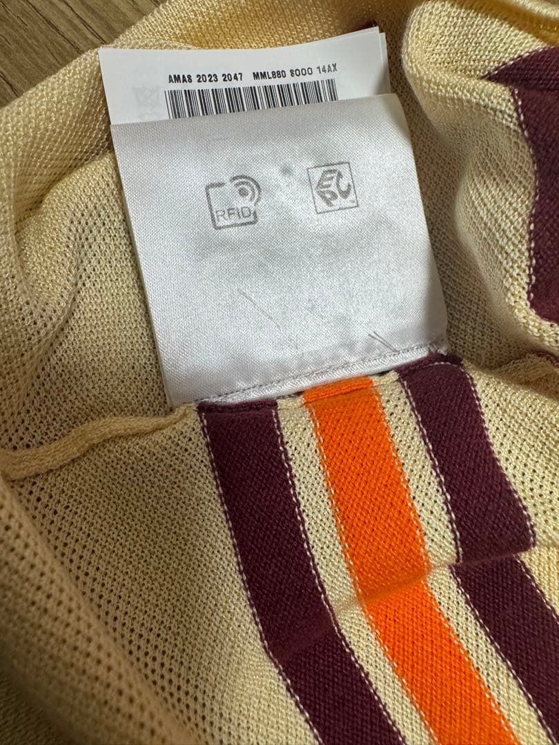 MIU MIU ストライプ 半袖ポロシャツ