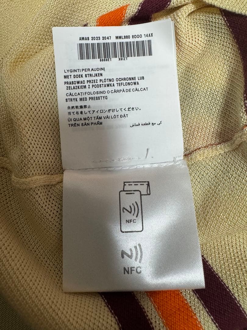 MIU MIU ストライプ 半袖ポロシャツ