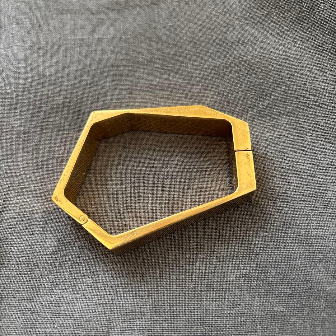 CELINE セリーヌ　フィービー期　ゴールド×シルバーメタル　 六角形バングル