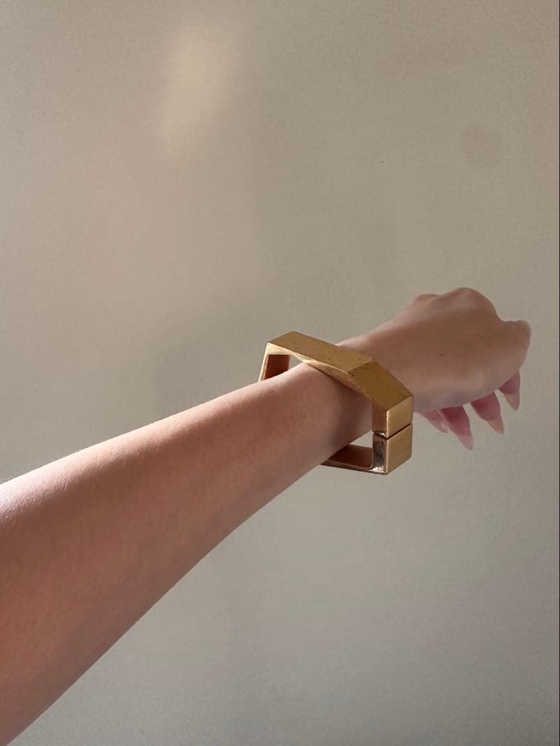 CELINE セリーヌ　フィービー期　ゴールド×シルバーメタル　 六角形バングル