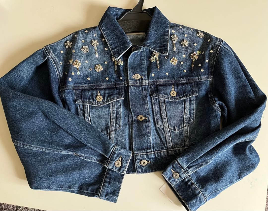 新品タグ付！リリーブラウン★ビジュー付デニムジャケット★gジャンスナイデル