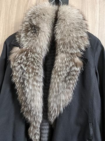 A976　未使用保管品　フォックス　ロシアリス　シルク　ライナーコート　毛皮