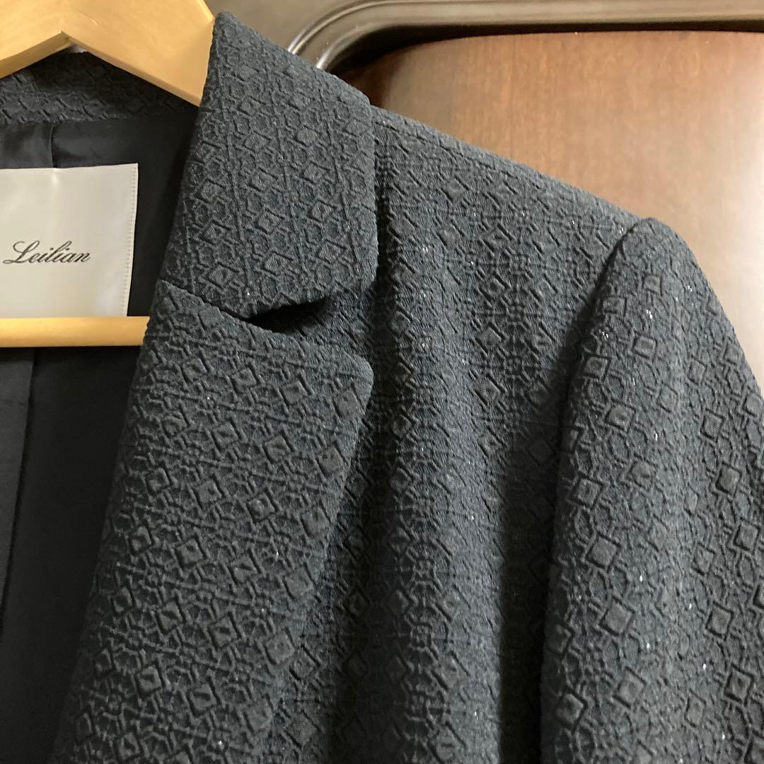 Leilian レリアン ネイビー 紺 スカートスーツ　上下セット　13＋号