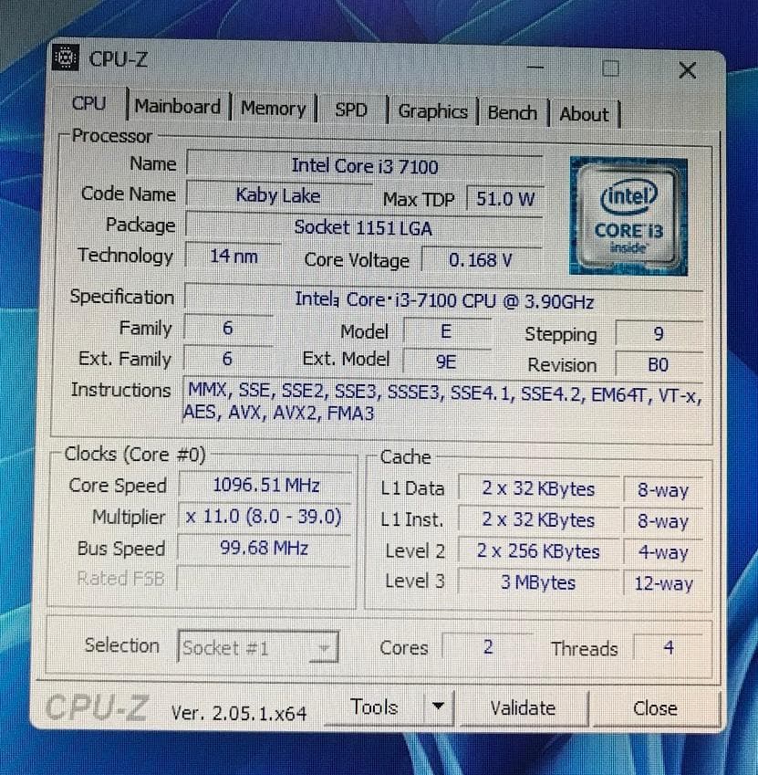 ASUS 小型PC (i3-7100/8GB/SSD256GB/Win11)