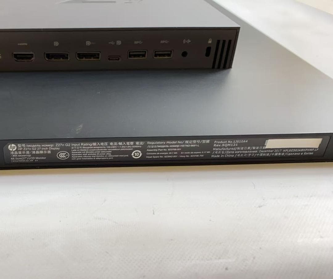 美品　HP Z27n G2 27インチ モニター Type-C　2k