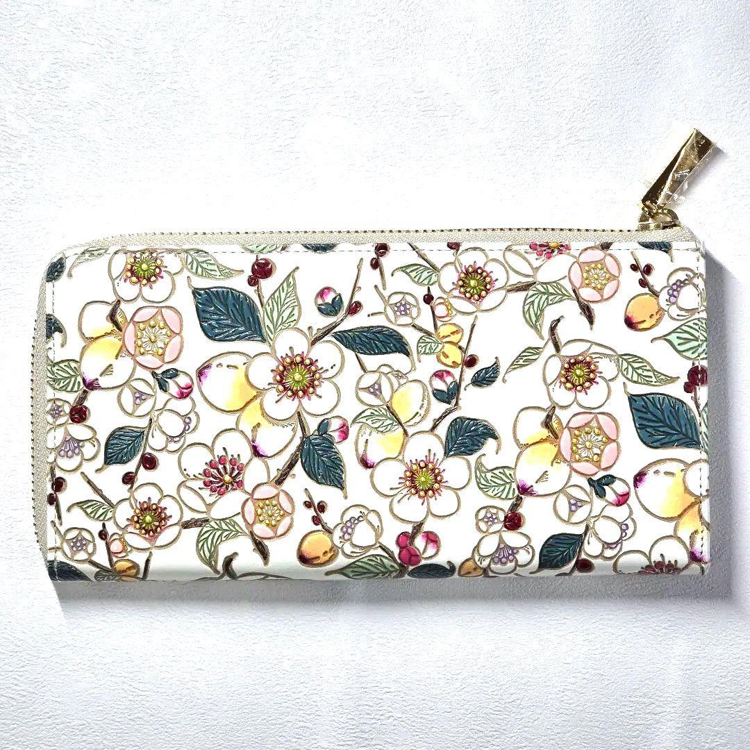 極美品✨文庫屋　大関　梅花（メイホア） L字ファスナーの長財布