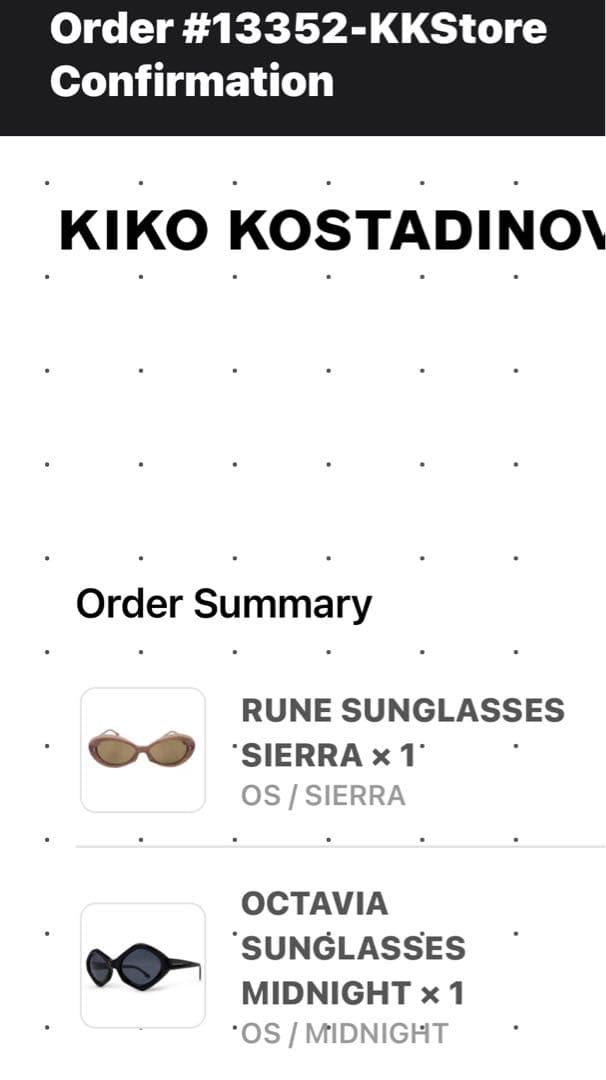 Kiko Kostadinov Octavia サングラス　試着のみ