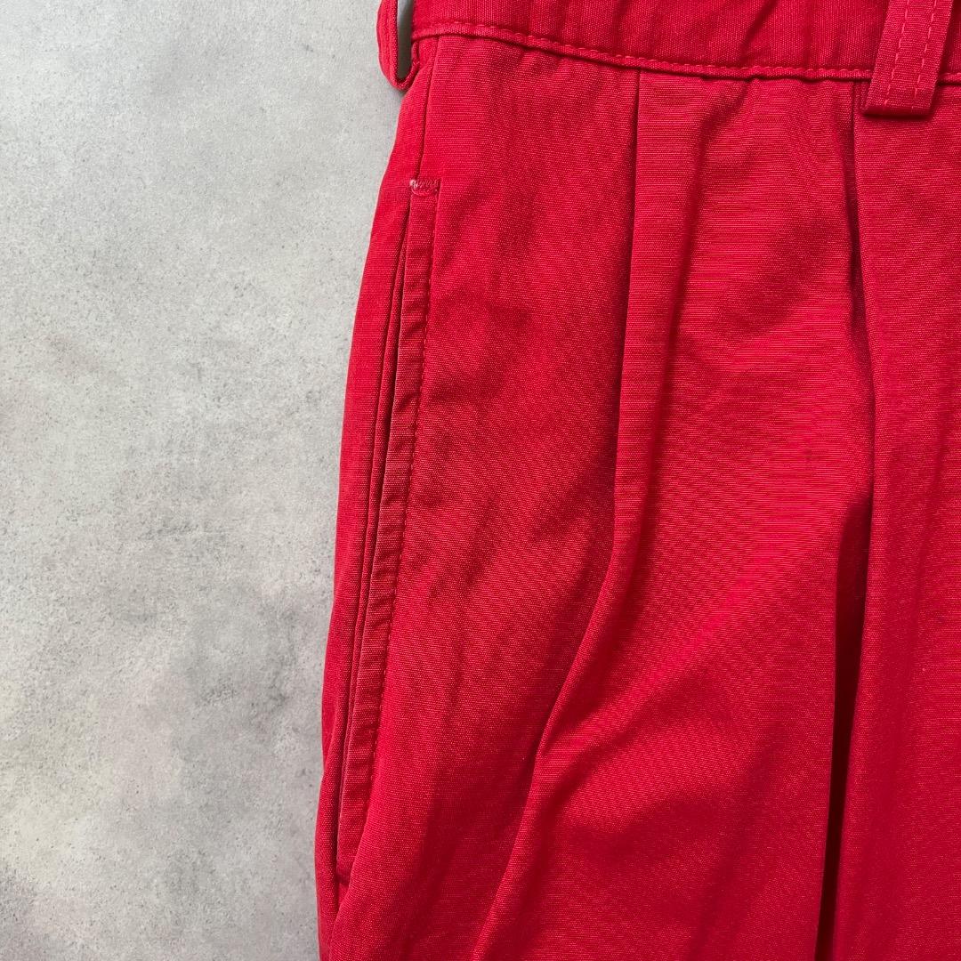 ポロ ラルフローレン W36 チノパン 90s USA製 古着 赤 19002