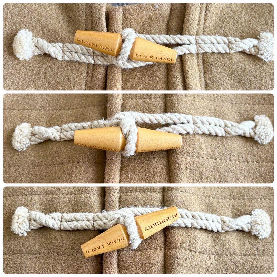 美品◆バーバリーブラックレーベル ダッフルコート キャメル ショート丈 L