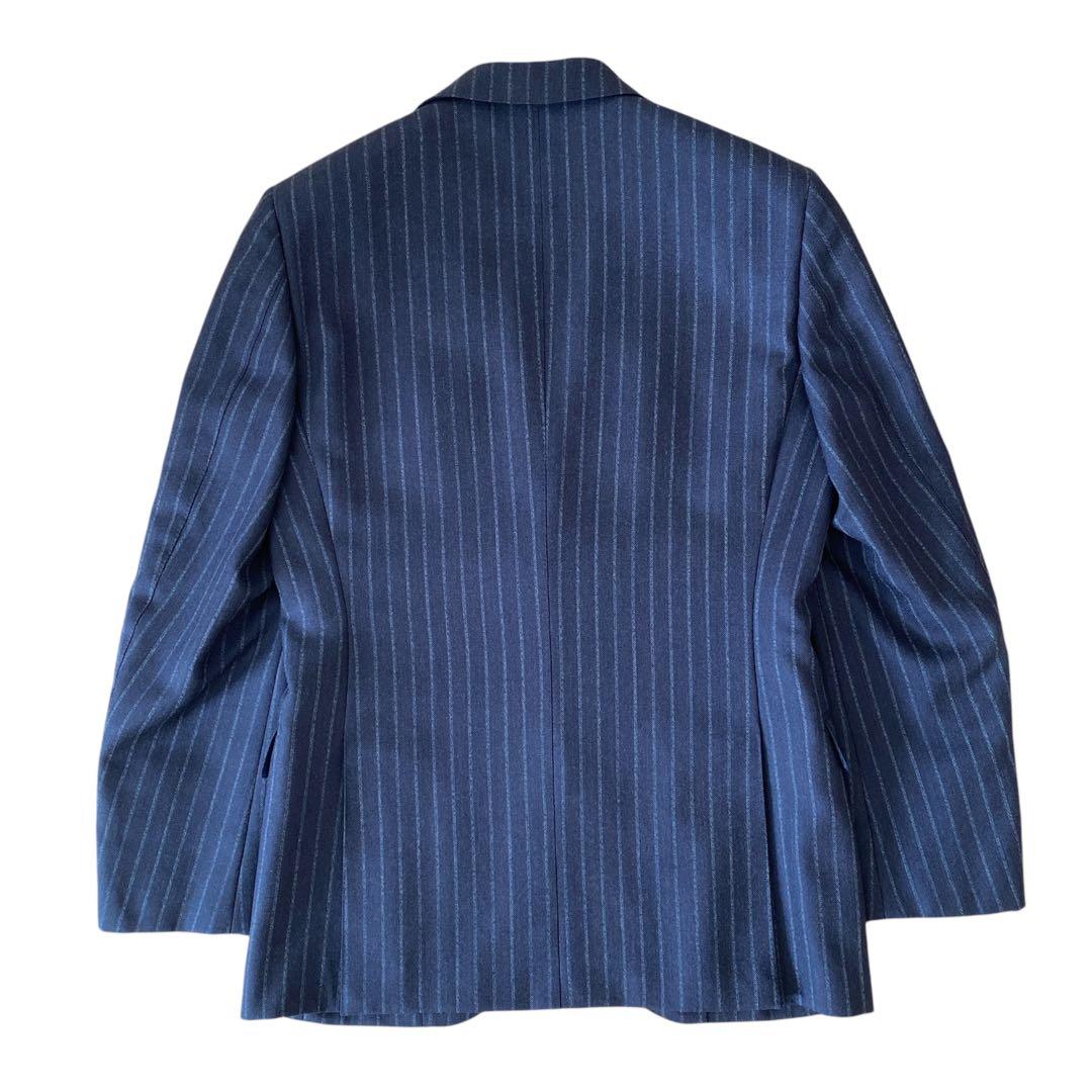BEAMS F スーツ セットアップ ネイビー ウール チョークストライプ 95
