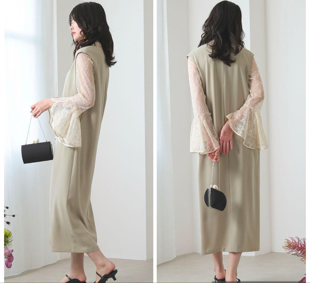 あさこ　新品　カナ　ベルスリーブスリット2wayワンピース