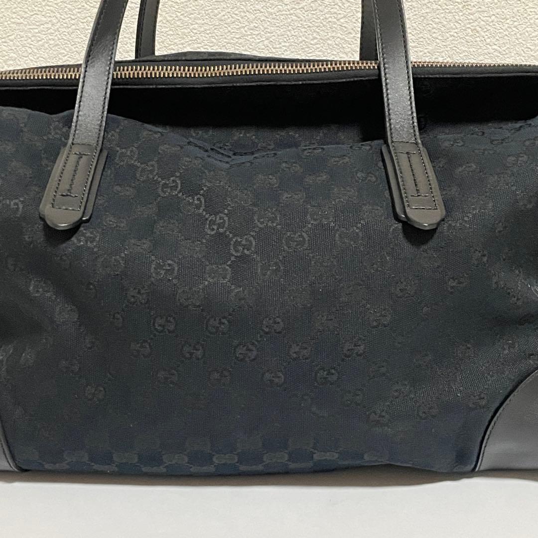 GUCCI グッチ ボストンバッグ ブラック GGスプリーム キャンバス