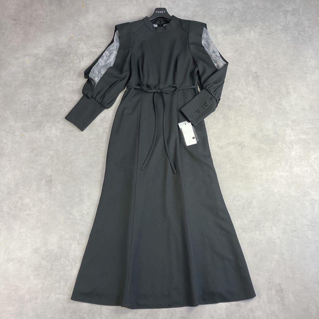 【タグ付き】niana スリーブスリット刺繍レースフレアドレス 結婚式 お呼ばれ