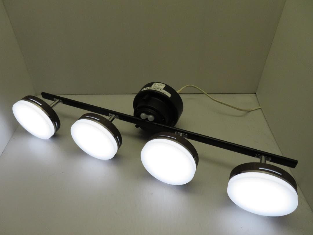4灯LEDシーリングライト 調光/調色 多機能モデル リモコン ブラウン 木目調
