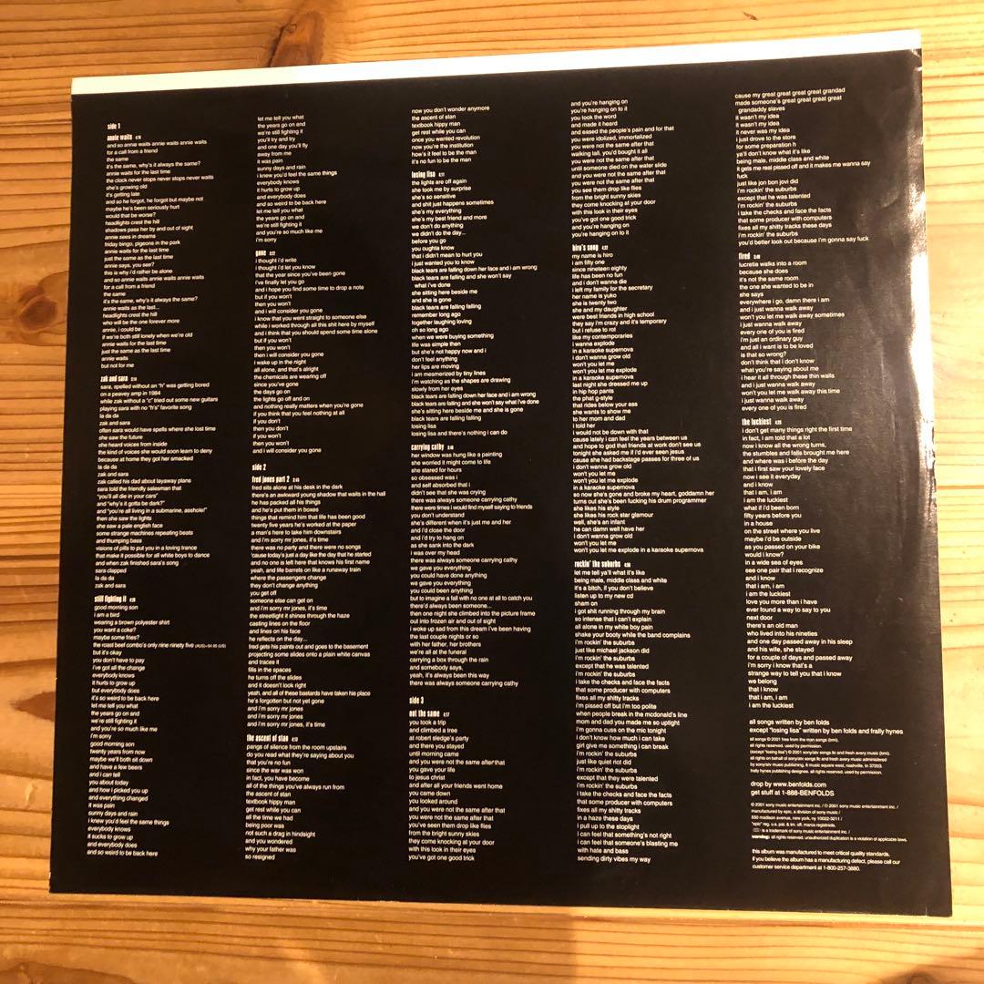 Ben Folds Rockin' The Suburbs LP レコード