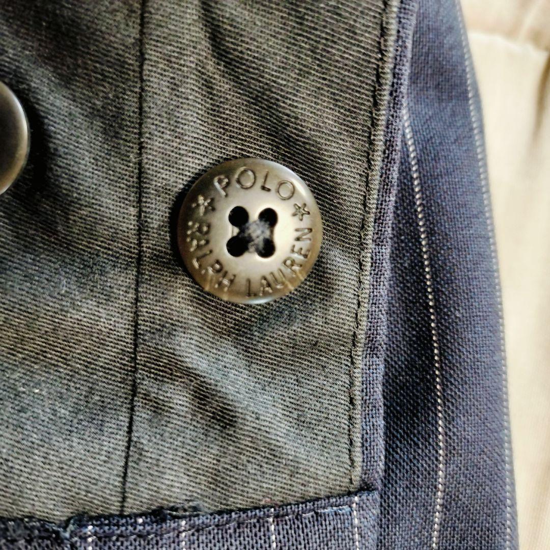 ②ポロラルフローレン ピンストライプ スーツ A5 ネイビー ブラック