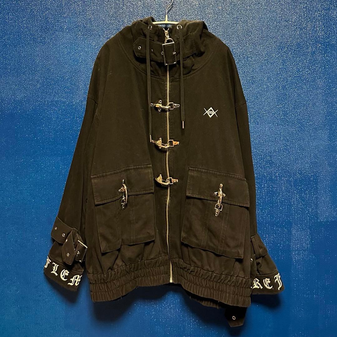 REFLEM レフレムベルト付きハイネックZIPパーカー ジップアップパーカー