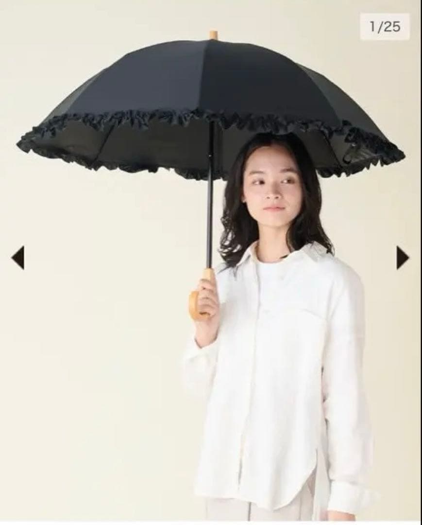 サンバリア 2段折 フリル 黒