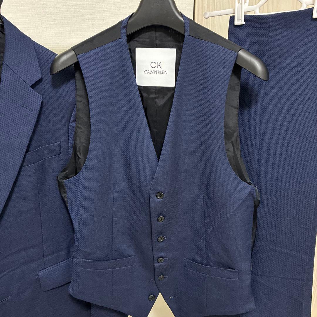 カルバンクライン 3ピース スーツ ネイビー セットアップ