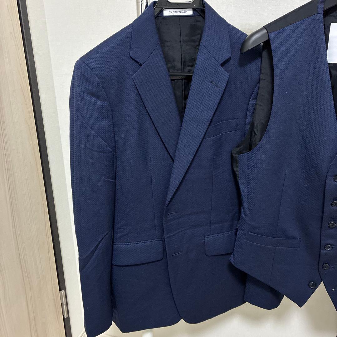 カルバンクライン 3ピース スーツ ネイビー セットアップ