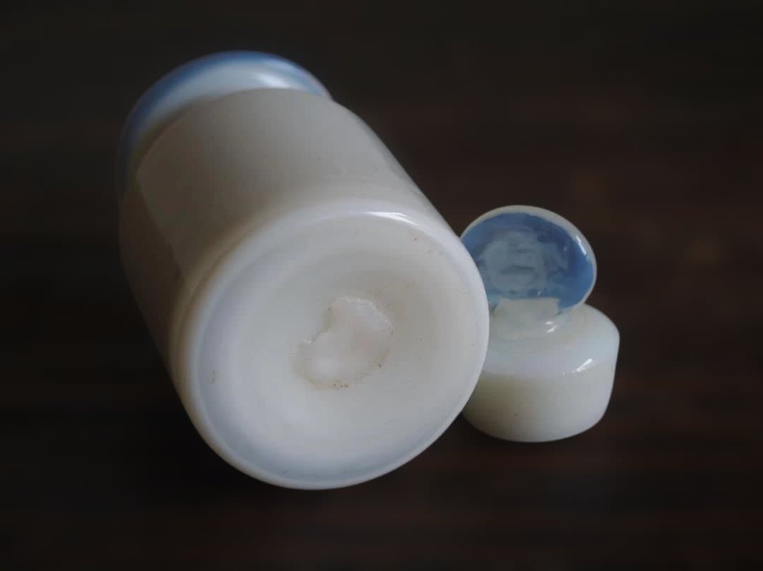 オパールガラス小瓶 ミルクガラス ファーマシーボトル 吹きガラス/K333