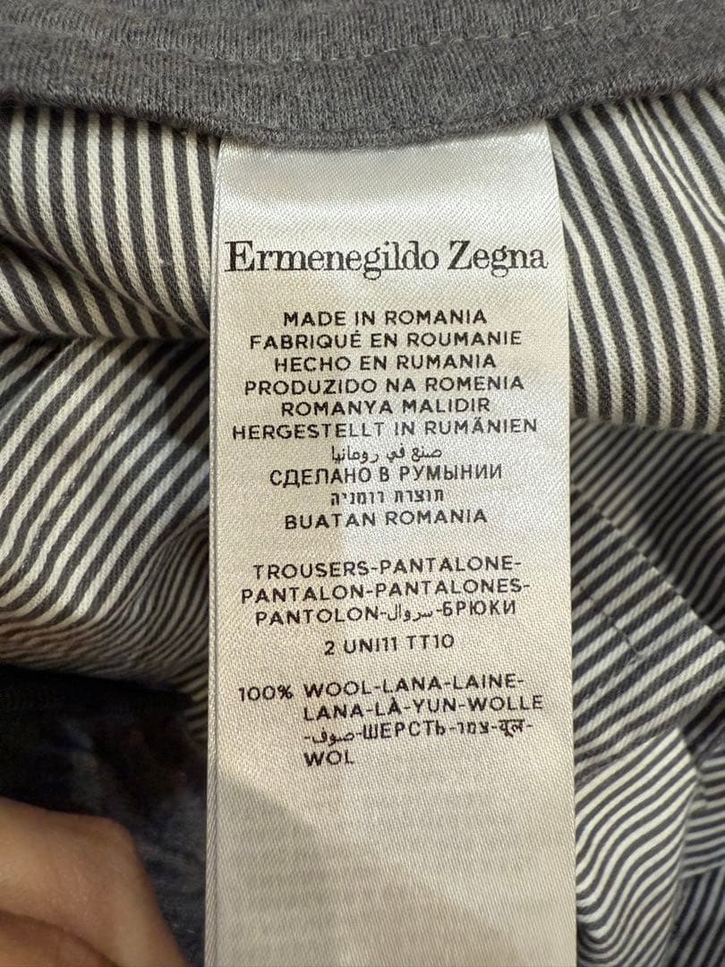 Ermenegildo Zegna グレー ウールスラックス 50