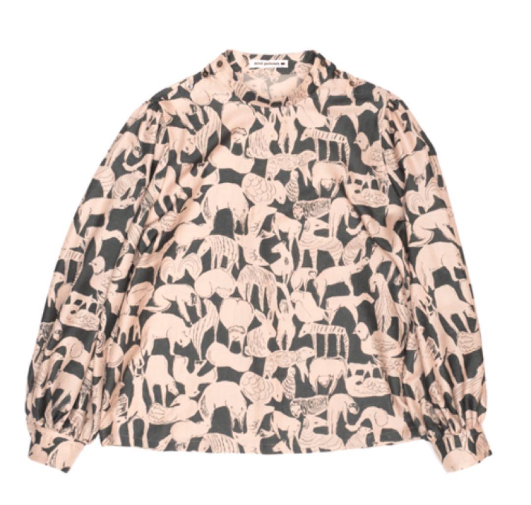 ミナペルホネン life puzzle スタンドカラーブラウス