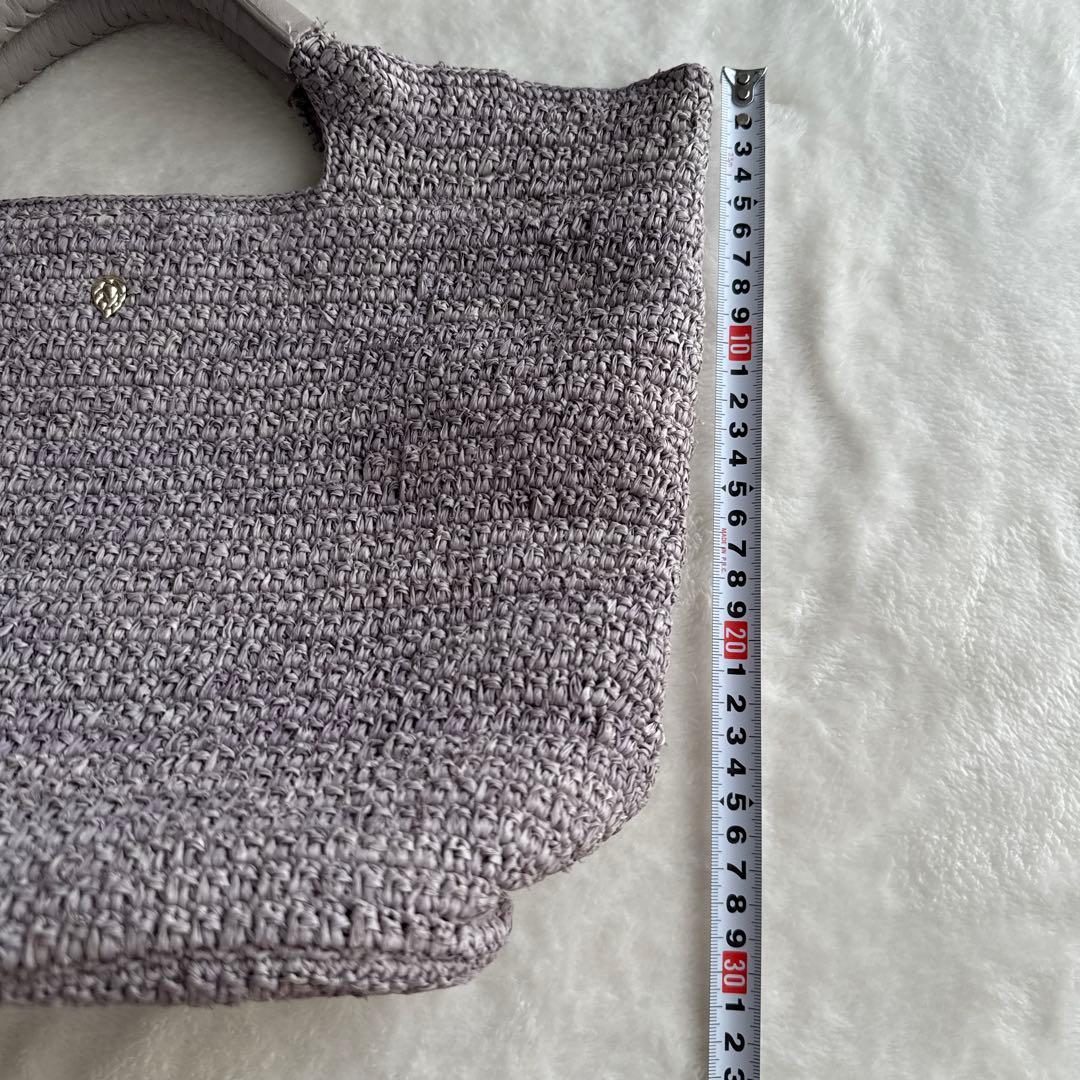 ヘレンカミンスキー ラフィア バッグ グレー パープル